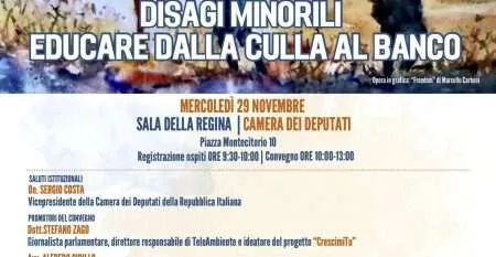 Locandina convegno Disagi minorili Educare dalla culla al&nbsp;banco