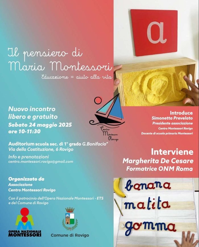 Il pensiero di Maria Montessori_Rovigo_24 maggio