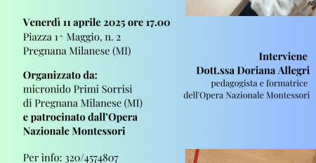 Locandina Montessori 0–6 a Pregnana Milanese_11 aprile
