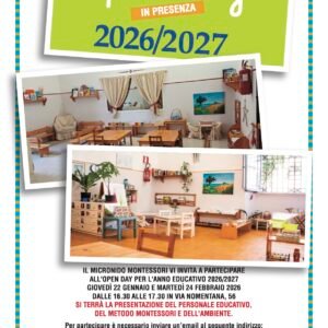Roma, 22 gennaio e 24 febbraio 2026: Open Day Micronido Montessori