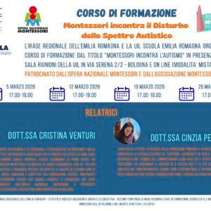 Bologna, 5, 12, 19 e 26 marzo 2026: Montessori incontra il Disturbo dello Spettro Autistico
