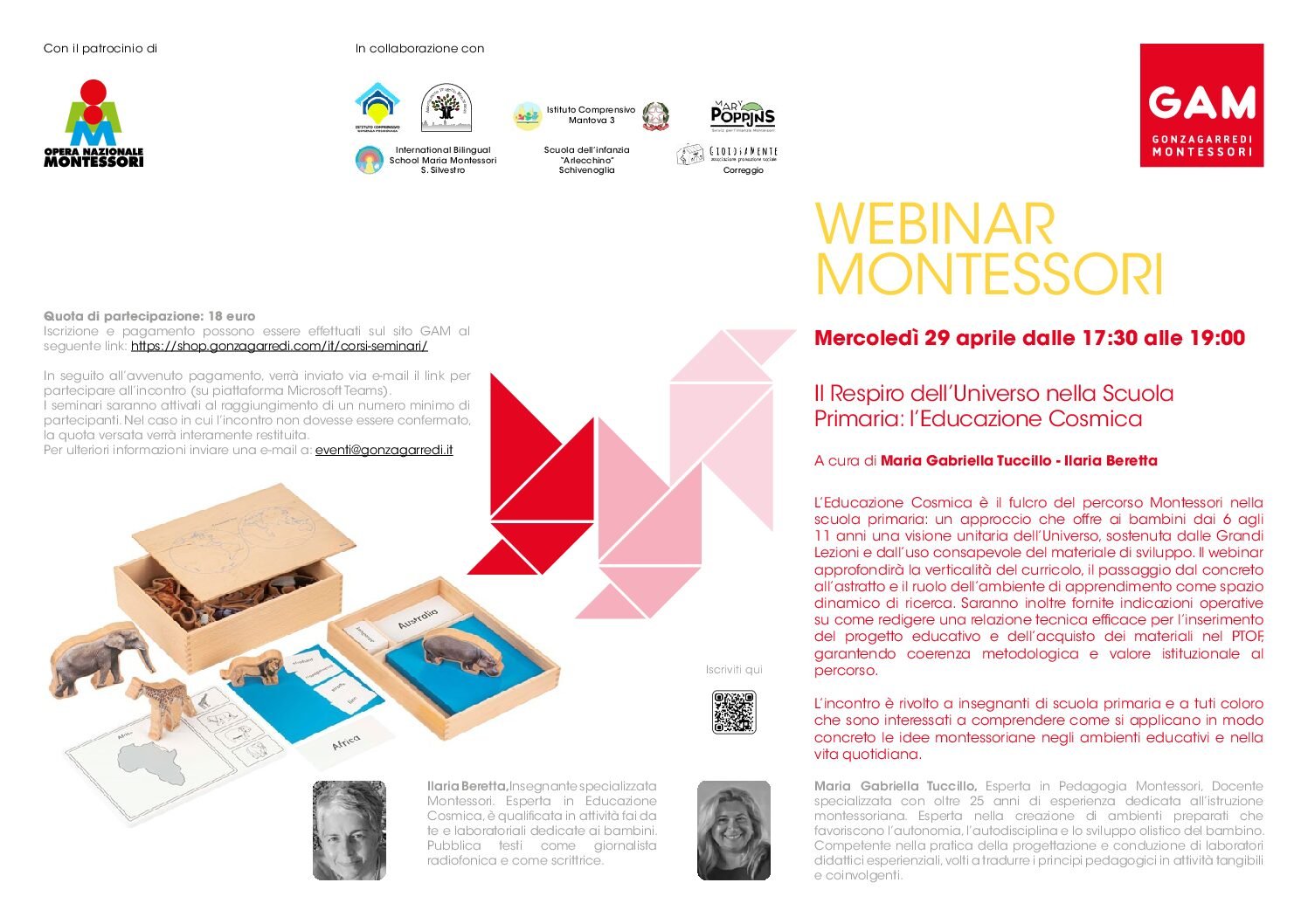 29 aprile 2026, webinar online “Il respiro dell’universo nella scuola primaria: l’Educazione Cosmica”