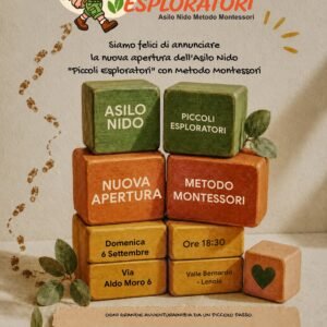 Valle Bernardo – Lenola (LT), 6 settembre 2026: apertura Nido Montessori “Piccoli Esploratori”