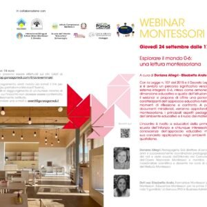 24 settembre 2026 webinar online “Esplorare il mondo 0–6: una lettura montessoriana”