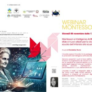 5 novembre 2026 webinar online “Montessori e Intelligenza Artificiale: nuove sfide e nuovi alleati per la didattica, dalla scuola dell’infanzia alla scuola primaria”