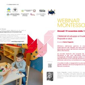 19 novembre 2026 webinar online “Il materiale di sviluppo e il ruolo dell’adulto: proposte e aiuti”