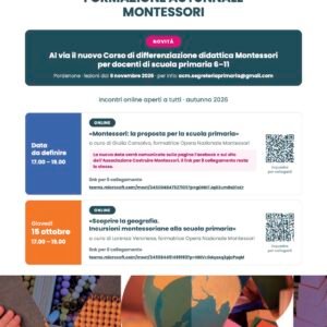 Online, 15 ottobre 2026: Scoprire la geografia. Incursioni montessoriane alla scuola primaria